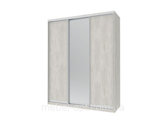 Шафа купе Сіті Лайт Doros Біле дерево 2 ДСП / 1 Дзеркало 180х60х225 (44900006)