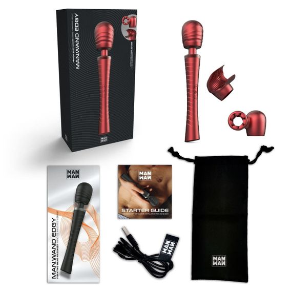 Вібромасажер MAN.WAND EDGY Velvet Red Sex Aura | Зображення 4