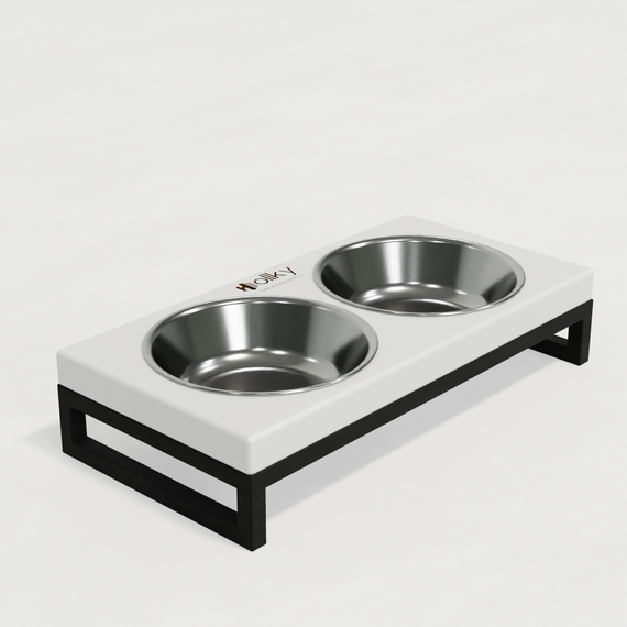 Миски на подставке для маленьких собак и котов Hollky Base XS (2 × 0,25 л) BXS-28145-BLWH | Зображення 4