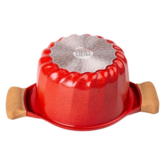 Набор посуды, 3 кастрюли, толстодонное алюминиевое дно MGC с лопаткой и половником, красный HP-4-401R | Зображення 2