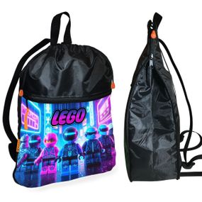 Рюкзак-мешок для обуви,спортивной формы Лего "LEGO" детская сумка для сменки с расширителем (01299)