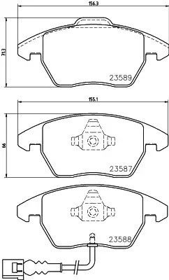 Колодки передні гальмівні Rapid 2012-2019 amp; VW Polo 2009, HELLA PAGID (8DB355010581) | Зображення 2
