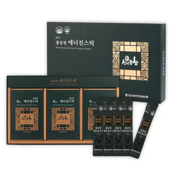 GIMPO PAJU GINSENG Стіки з екстрактом червоного корейського женьшеню ENERGIN 30 штук