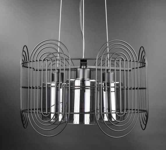 Люстра підвісна LOFT на 3 лампочки 26695 Чорний 35-120х40х40 см. | Зображення 1