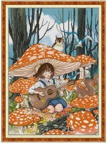 Набір для вишивання за нанесеною на канву схемою "The Sound of Music in the Forest". AIDA 14CT printed 47*63 см