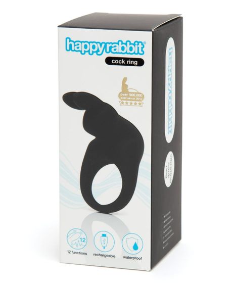 Ерекційне кільце для члена Happy Rabbit, що перезаряджається, чорне Sex Aura | Зображення 4