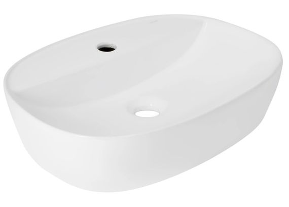 Раковина накладна Qtap Scorpio 500x380x120 мм, White, овальна, без донного клапана QT14116533W