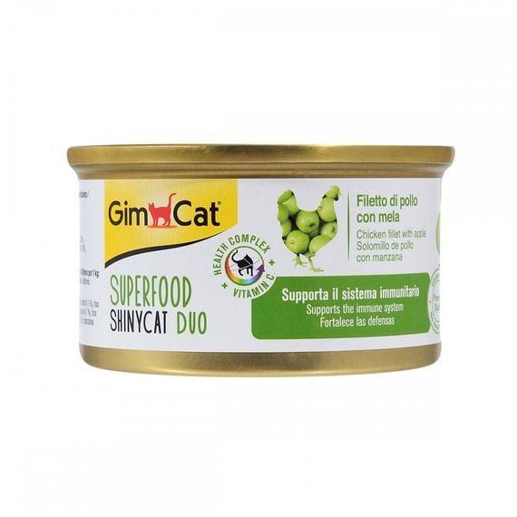 Корм Gimpet Superfood Shiny Cat Duo влажный с курицей и яблоком для котов 70 гр