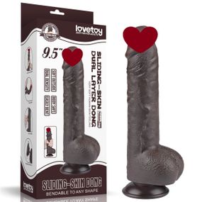 Фаллоимитатор 9,5'' Sliding Skin Dual Layer Dong Black sexstyle