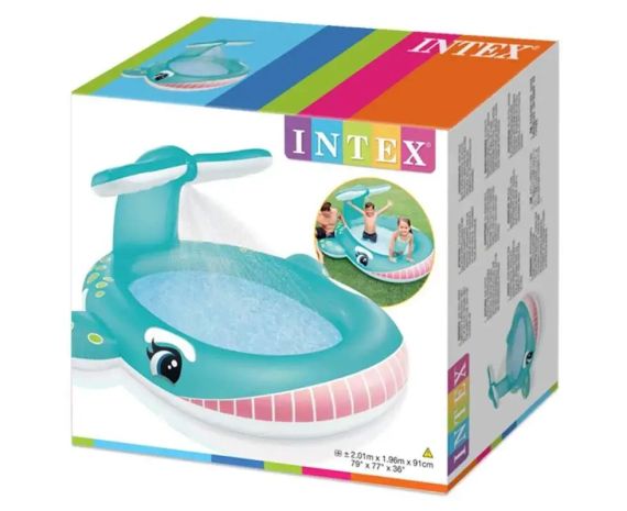Надувной детский бассейн "Кит" 201х96 см на 200л, Intex 57440 | Зображення 4