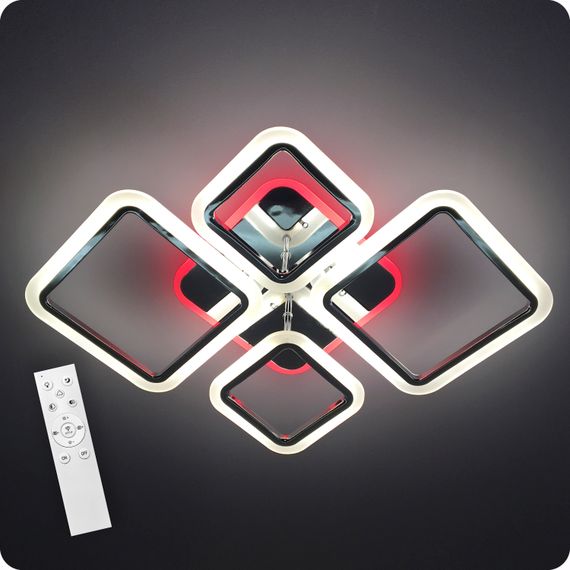 Люстра світлодіодна 517 Light 3color з пультом 96Вт Хром (01381) | Зображення 4