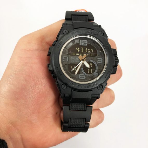 Годинник наручний чоловічий SKMEI 1452BK BLACK, водонепроникний чоловічий годинник. Колір: чорний | Зображення 9