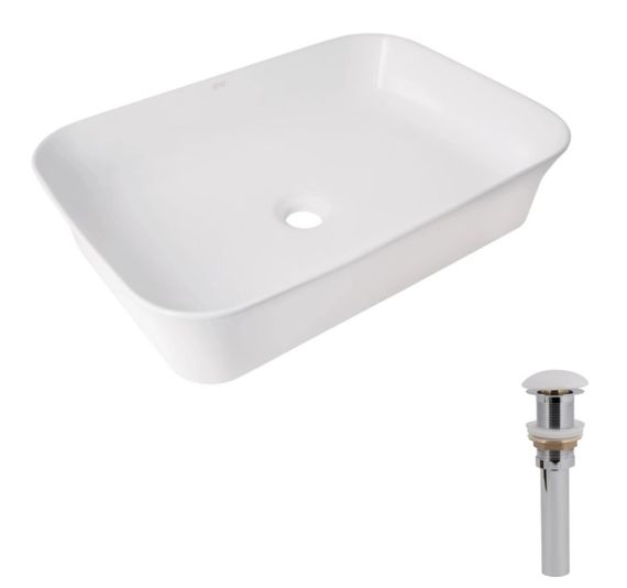 Раковина накладна Qtap Virgo N 560x380x130 White з донним клапаном QT18116308W48462 | Зображення 3