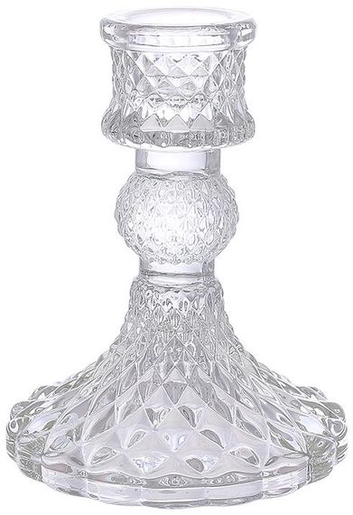 Набір 12 скляних свічників "Crystal Glass" 10см, прозорий