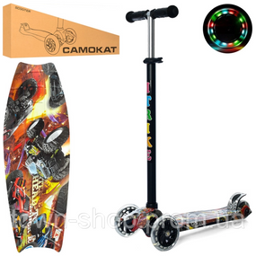 Самокат детский MAXI iTrike JR 3-055-1-WP19 с подсветкой