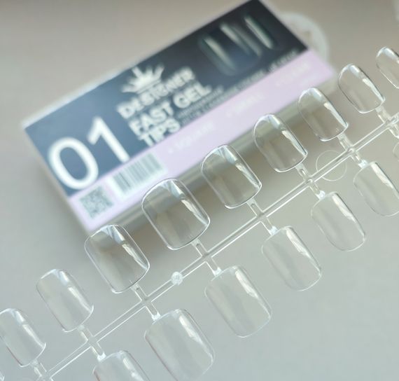 Гелевые типсы для наращивания №01 24шт (маленький квадрат) | Зображення 1