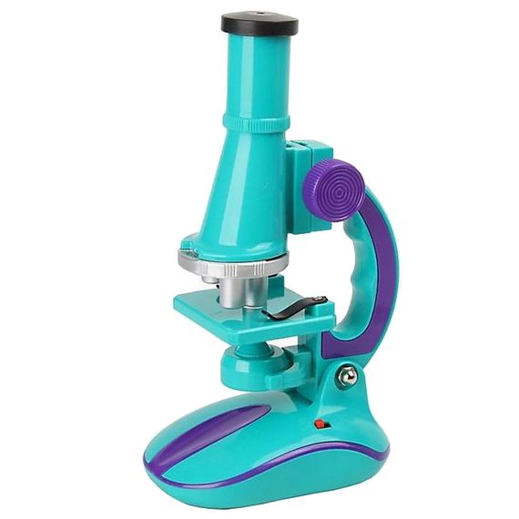 Дитячий мікроскоп SK 0006(Turquoise) світло, 19,5 см, 2 пробірки, скло | Зображення 1