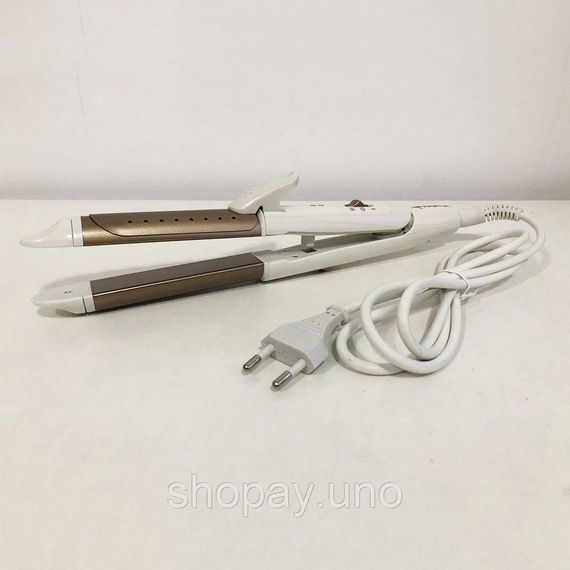 Плойка-праска для випрямлення волосся GEMEI GM-2961 30Вт, Плойка гофре для волосся PA-25 | Зображення 4