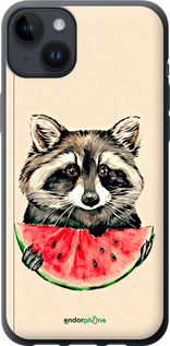 Чохол на iPhone 14 Plus Єнотик з кавуном "4605u-2645-2448"