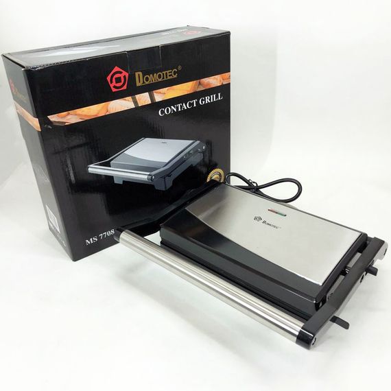 Настільний гриль електричний-притискний Domotec MS-7708 | Сендвічниця мультипекар | FC-207 Домашній гриль | Зображення 8