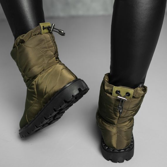 Ботинки дутики женские Fashion Molly 3878 40 размер 255 см Оливковый | Зображення 4