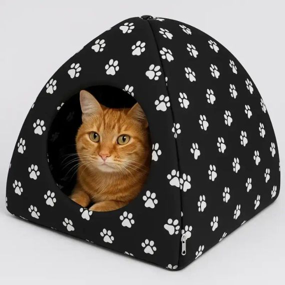 Мягкий домик для собак и кошек YU227 компактный складной Pet Hut White 35 см × 40 см