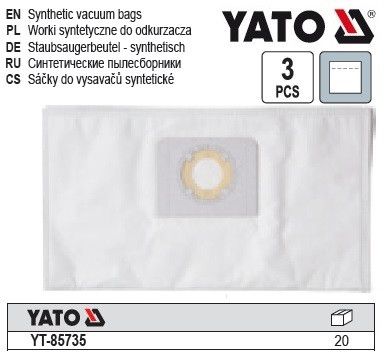 Мишки для порохотягив YT-85700 и 78872 YATO Польша : з синтетичного волокна, 3 шт. YT-85735 | Зображення 1