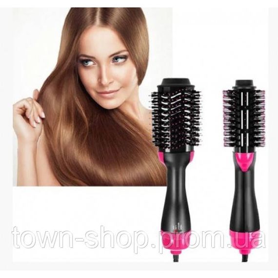 Фен Щетка расчёска 3в1 One step Hair Dryer 1000 Вт 3 режима выпрямитель для укладки волос стайлер с функцией | Зображення 4