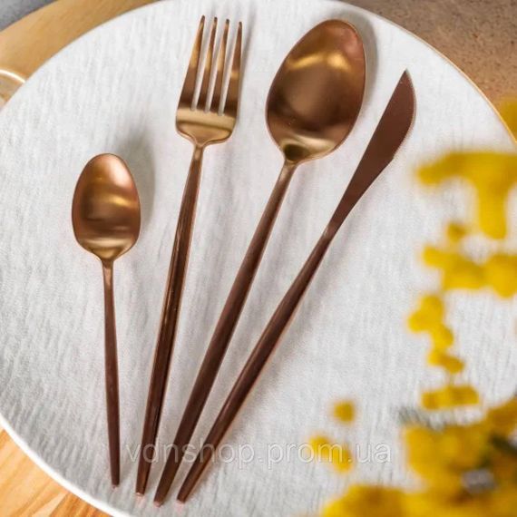Набір столових приборів 24 предмети столовий набір на 6 персон Бронза HP-20-18 | Зображення 1