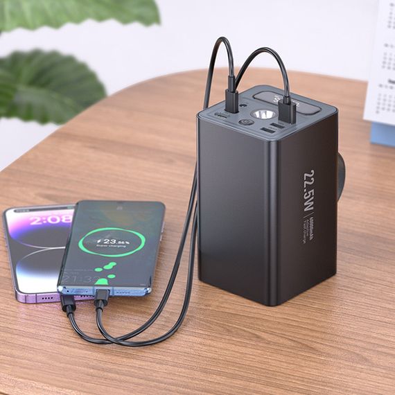 Портативний ЗП Power Bank Hoco J138 22.5W+PD20W+DC12V 60000 mAh Black | Зображення 6