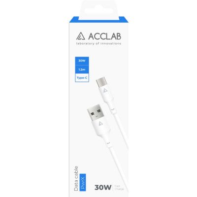 Дата кабель USB 2.0 AM to Type-C 1.2m PwrX 30W ACCLAB (1283126559532) | Зображення 1