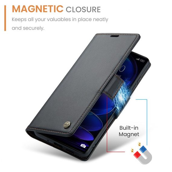 Кожаный чехол-книжка Retro Case для Xiaomi Redmi Note 12 Pro 5G / Poco X5 Pro цвет Черный | Зображення 8