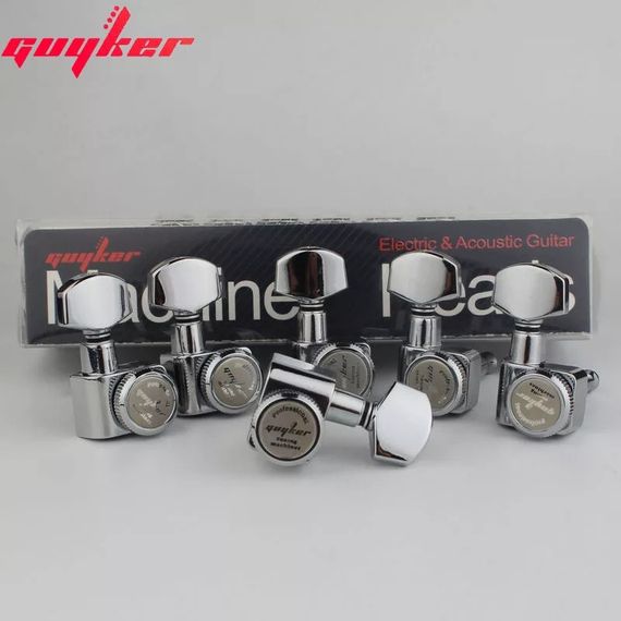Колки Machine Heads Guyker 6R локовые для электрогитары Fender American Yamaha гитари хромовые c ЗАЦЕПАМИ | Зображення 4