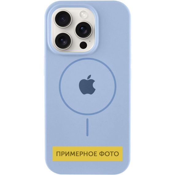 Чехол Silicone Case Full Protective (AA) with MagSafe для Apple iPhone 16 (6.1") Голубой / Lilac Blue