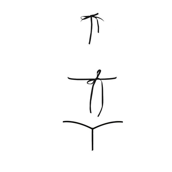 Комплект білизни MELISSA BIKINI black L/XL - Passion: ліф зі шнурівкою і трусики стрінги, L/XL | Зображення 5