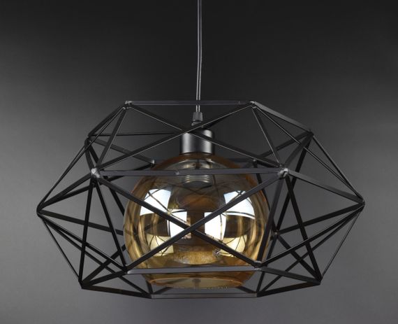 Люстра підвісна LOFT на 1 лампочку 25053 Чорний 30-90х40х40 см. | Зображення 1