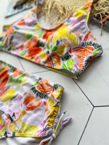 Роздільний яскравий купальник Plus Size знімними чашками та високими плавками | Зображення 8