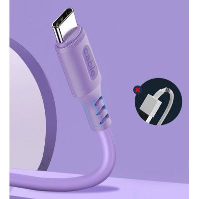 Дата кабель USB 2.0 AM to Micro 5P 1.0m soft silicone violet ColorWay (CW-CBUM044-PU) | Зображення 2