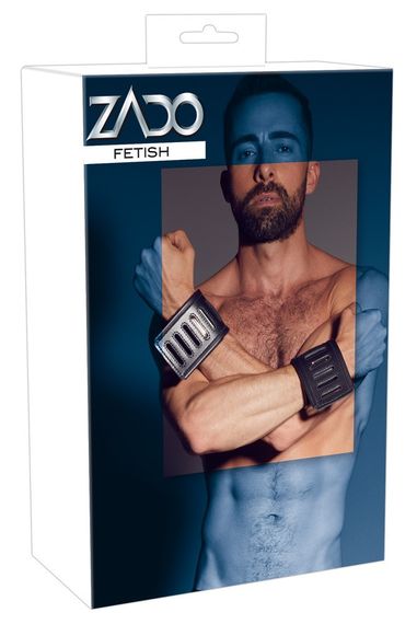 Чоловічі шкіряні наручники ZADO Fetish Leather Wrist Restraints чорні, S-L Sex Aura | Зображення 3