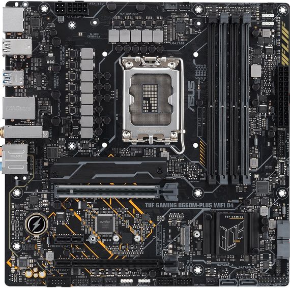 Материнcька плата ASUS TUF GAMING B660M-PLUS WIFI D4 s1700 B660 4xDDR4 M.2 HDMI DP Wi-Fi BT mATX (90MB1930-M1EAY0) | Зображення 2