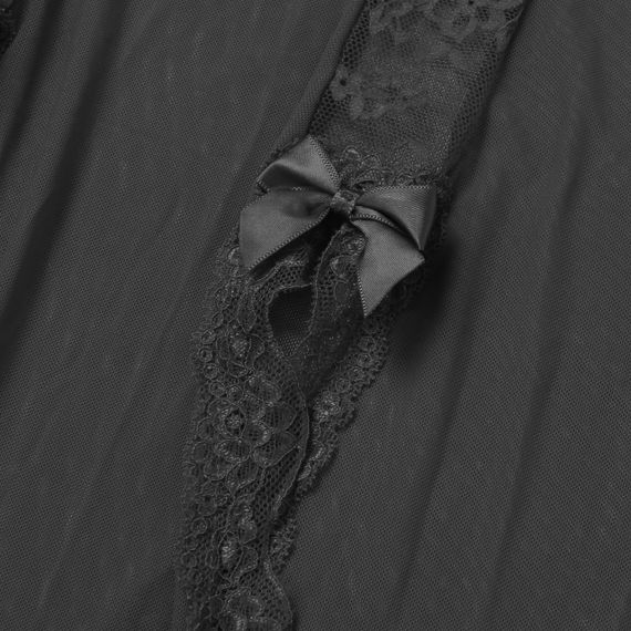 Сукня-пеньюар максі з розрізами Star Night з трусиками, з мереживом, чорна, S sexstyle | Зображення 8