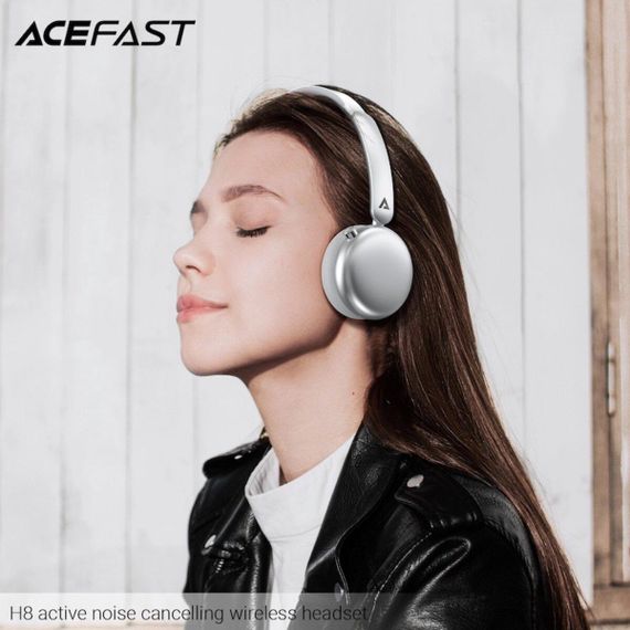 Бездротові навушники ACEFAST H8 active noise cancelling wireless headset Silver | Зображення 4