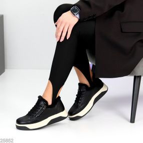 Утепленные черные кроссовки натуральная кожа флотар молния+шнуровка 41