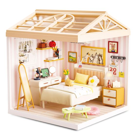 Конструктор-румбокс Спальня Mini House 8004-MH серії "Інтер'єр", зі світлом | Зображення 1