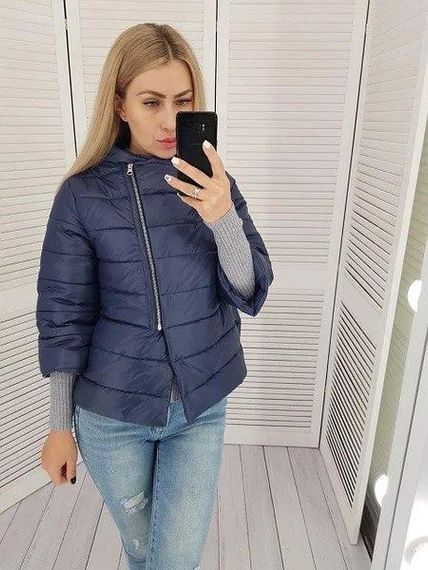 Куртка автоледі осінь - весна арт. А-524, колір синій