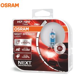 Галогенная лампа H7 OSRAM Night Breaker Laser, 150 процентов, 2шт