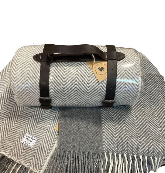 Плед тревел мериносовий 140х200 клітинка біл-сір-т.сірий Love You 140 x 200 см