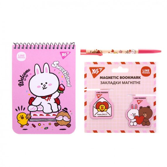 Набір канцелярський YES Line Friends № 2 450152 3 предмети | Зображення 1