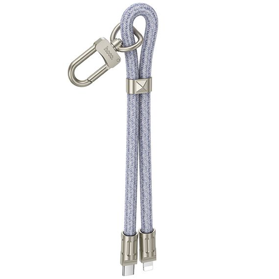 Дата кабель-шнурок Hoco GH5 Elegant Type-C to Lightning (0.21m) Denim Blue