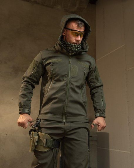 Демісезонний тактичний костюм софтшол Softshell ROCKET олива НП4862 | Зображення 9